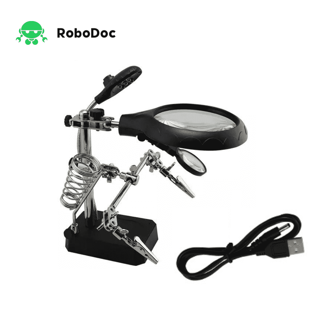 Helping Hand Magnifier LED Light with Soldering Stand