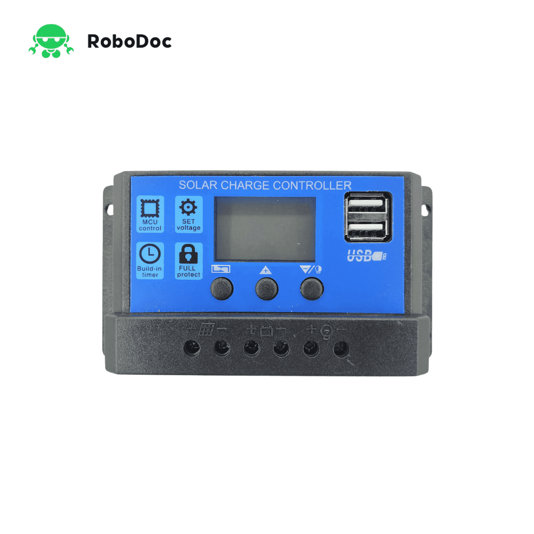 10A, 12V/24V Adjustable Solar Charge Controller, With LCD Display and Dual USB Port